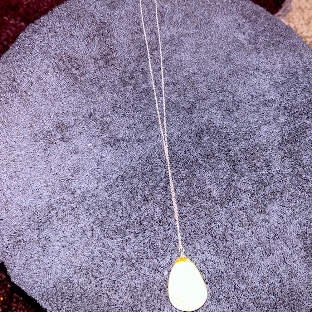 Amber landscape silver necklace with a amber rock